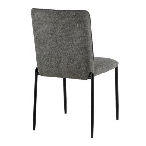 Трапезен стол Breto HM18468.01 сив плат - метални крака в черно 58X46X88ВСМ.
