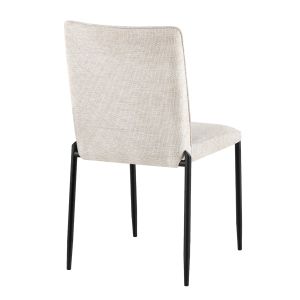 Трапезен стол Breto HM18468.02 бежов плат - метални крака в черно 58X46X88ВСМ.