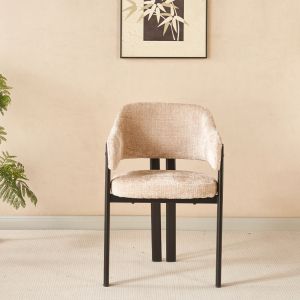Трапезен стол Direno HM18477.12 бежов плат - метални крака в черно 57X58X81.5ВСМ.