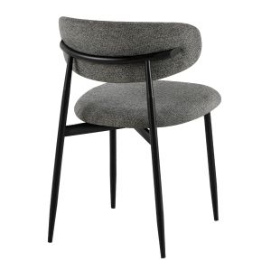 Трапезен стол Kimo HM18459.01 сив плат - метални крака в черно 47X48X78ВСМ.