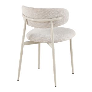 Трапезен стол Kimo HM18459.04 бежов плат - метални крака в кремаво бежово 47X48X78ВСМ.