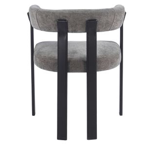 Трапезен стол Shemi HM18476.12 сиво кадифе - метални крака в черно 65X56X79ВСМ.