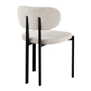 Трапезен стол Vender HM18461.02 бежов плат - метални крака в черно 47X48X78ВСМ.