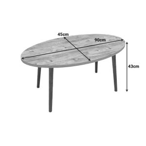 Холна маса Sartori бяла с естествен цвят 90x45x43см