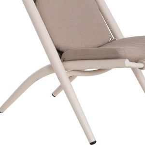 Шезлонг Relax Remus HM6642.02 алуминий в бяло - олефиново въже в бежово 63X87X94ВСМ.