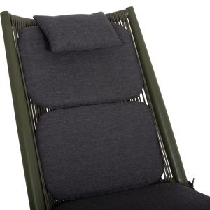 Шезлонг Relax Remus HM6642.07 алуминиево и олефиново въже в маслинено зелено 63X87X94ВСМ.