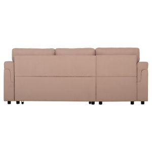 Ъглов разтегателен диван, обърнат, Sal HM3310.03, бежов плат, 213X136X84ВСМ