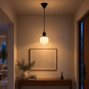 Полилей Larvic E27 черен метал 15x15x70см