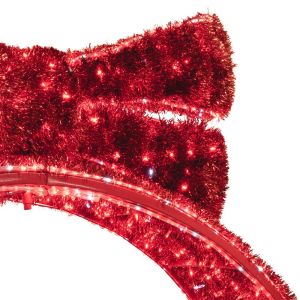 Светеща арка 280X280СМ 1200 Led червена метална на електричество с панделка