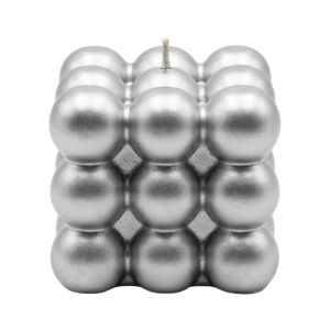 Свещ Bubble сребърен металик