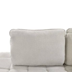 Ъглов десен диван Belanza бежов плат 265x213x90см