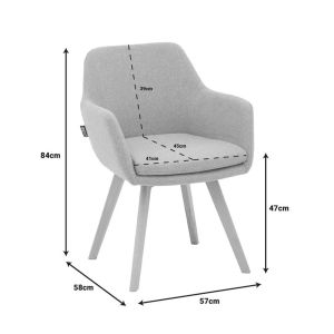 Комплект стъклена маса Antoro и столове Safira Grey D100x75 см, комплект от 5 части