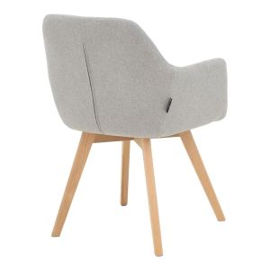 Комплект стъклена маса Antoro и столове Safira Grey D100x75 см, комплект от 5 части