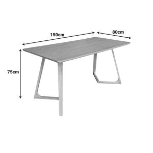 Трапезна маса Pendra от орех, MDF, с крака от масивна дървесина 150x80x75см