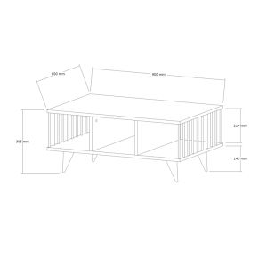 Холна маса Pena sonoma с черно 90x60x39.5см